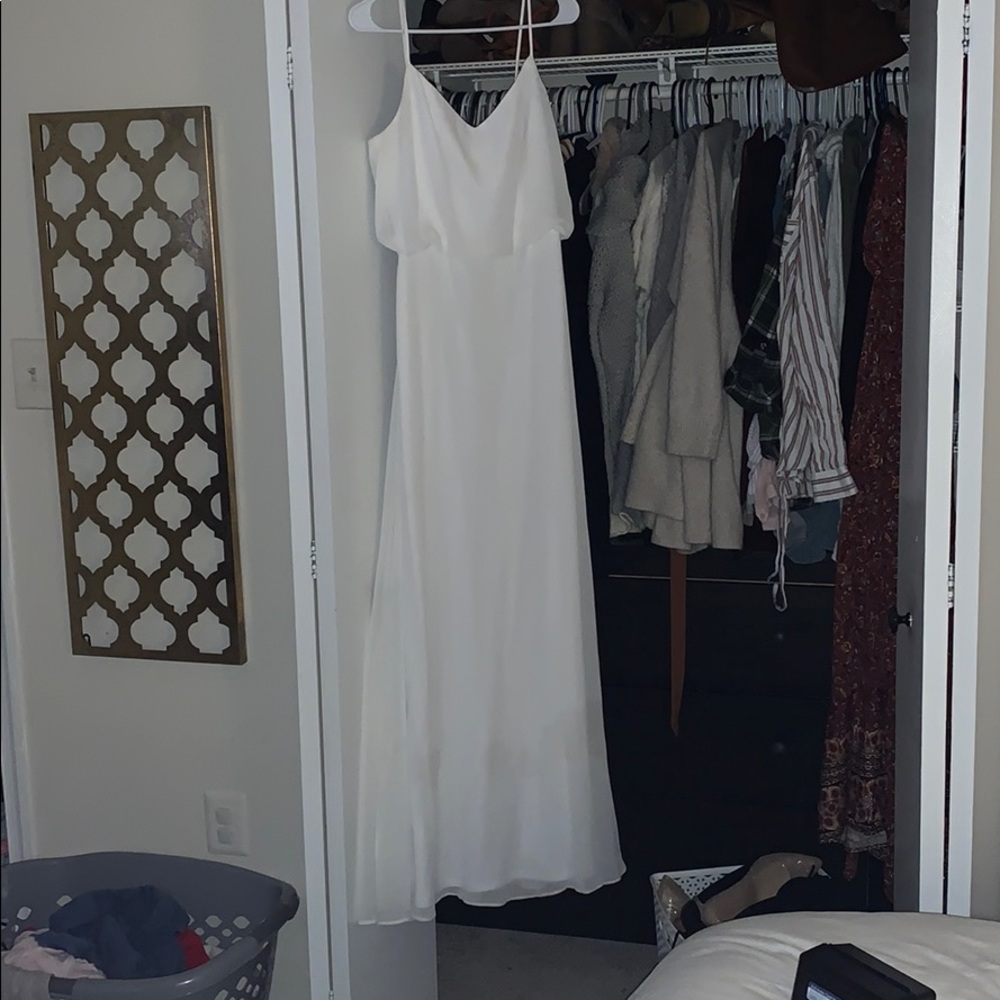 White bridesmaids or bridal gown